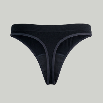 Rudie new Leakproof Period Thong in black — back view design shot by Mei Seto